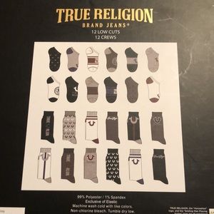 New in box 24 pairs of True Religion Socks-Just over $2 per pair!!!
